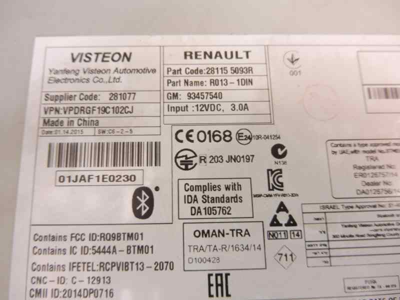 Radio Renault Trafic Iii Bus Jg 1 6 Dci 90 Jgme 281155093r B Parts