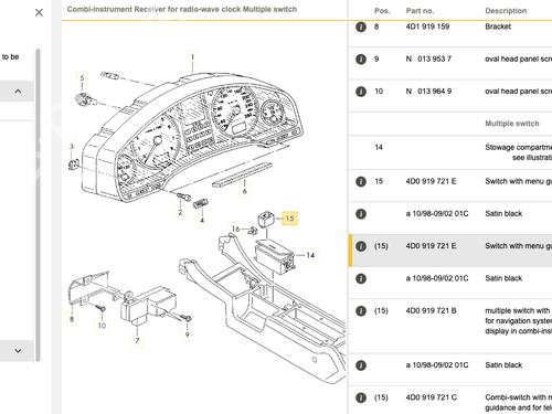 Switch AUDI A8 D2 (4D2, 4D8) 4.2 quattro | BP9402053I30 