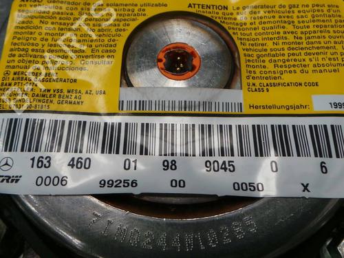 Driver airbag MERCEDES-BENZ M-CLASS (W163) ML 320 (163.154) | BP2669076C9 