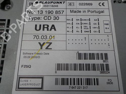 Autoradio OPEL ASTRA H (A04) 1.3 CDTI (L48) | BP205587E6 