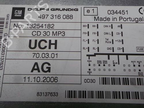 Radio OPEL CORSA D (S07) 1.3 CDTI (L08, L68) | BP1162550E6 