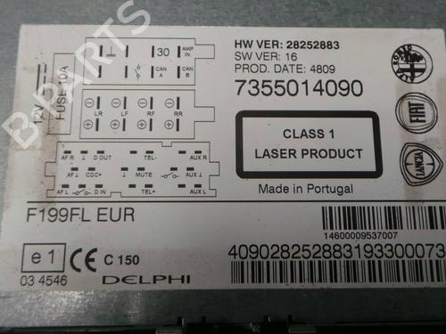 Radio FIAT PUNTO EVO (199_) 1.3 D Multijet (199AXC1A, 199BXC1A, 199AXT1A, 199BXT1A) | BP254204E6 