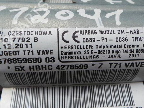 Right curtain airbag PEUGEOT 308 I (4A_, 4C_) 1.6 HDi | BP220815C12 