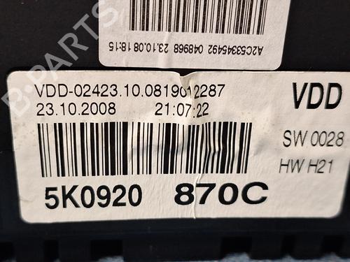 Instrument cluster VW GOLF VI (5K1) 2.0 TDI | BP32092656C47 