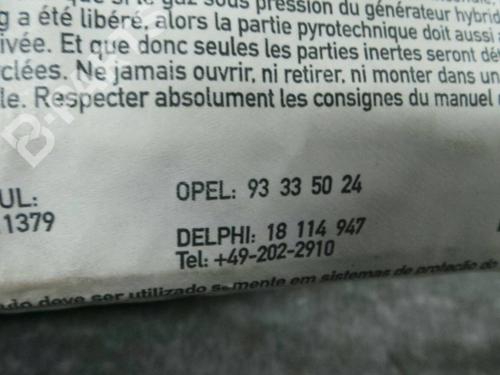Passenger airbag OPEL MERIVA A MPV (X03) 1.7 DTI (E75) | BP141687C10 
