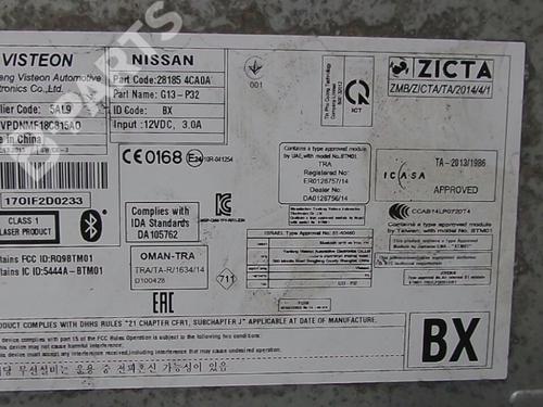 Radio NISSAN QASHQAI II (J11, J11_) 1.5 dCi | BP5791756E6 