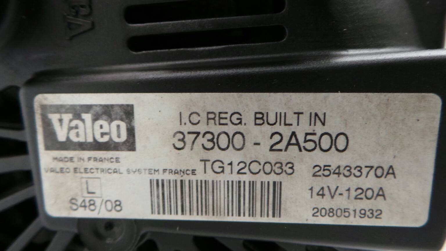 Alternator HYUNDAI i30 (FD) 1.6 CRDi 120A 373002A500 2543370A BParts