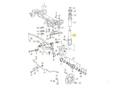 Used Right front shock absorber Right front shock absorber VW LT 28-35 II Bus (2DB, 2DE, 2DK) 2.5 TDI (102 hp) 40469817 40469817