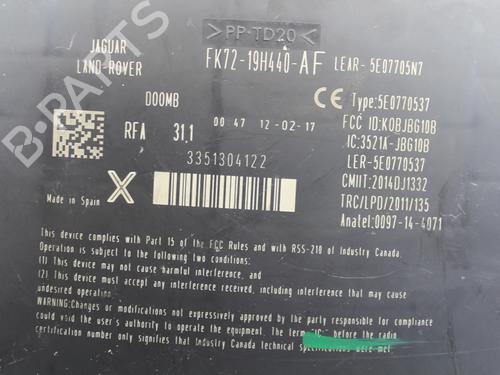 Electronic module JAGUAR F-PACE (X761) 2.0 TD4 AWD | BP39857705M83 - Image 3