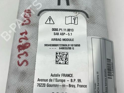 Used Right seat airbag Right seat airbag 36970666 36970666