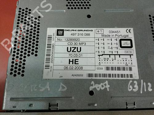 Radio OPEL CORSA D (S07) 1.3 CDTI (L08, L68) | BP3971385E6 