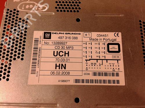 Autoradio OPEL CORSA D (S07) 1.3 CDTI (L08, L68) | BP3971399E6 