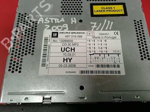 Auto-radio OPEL ASTRA H Saloon (A04) 1.7 CDTi (L69) | BP3971472E6
