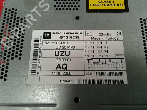 Sistema audio OPEL CORSA D (S07) 1.3 CDTI (L08, L68) | BP3971492E6