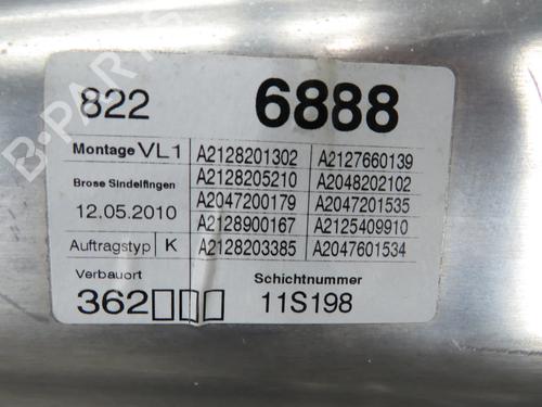 Front left window mechanism MERCEDES-BENZ E-CLASS (W212) E 250 CDI / BlueTEC (212.003, 212.004) | BP31378045C22