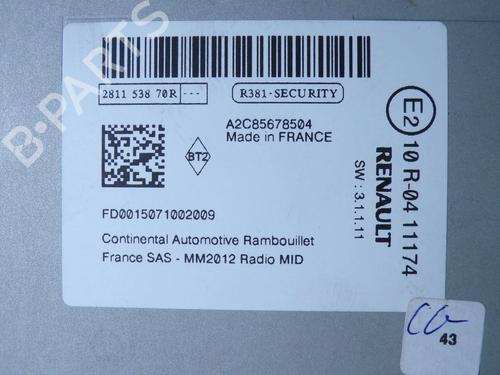Radio RENAULT CAPTUR I (J5_, H5_) 1.5 dCi 90 (J5N4, J5M5, J5MW, J5M6, J5AL, J5AJ) | BP38483466E6 - Image 5