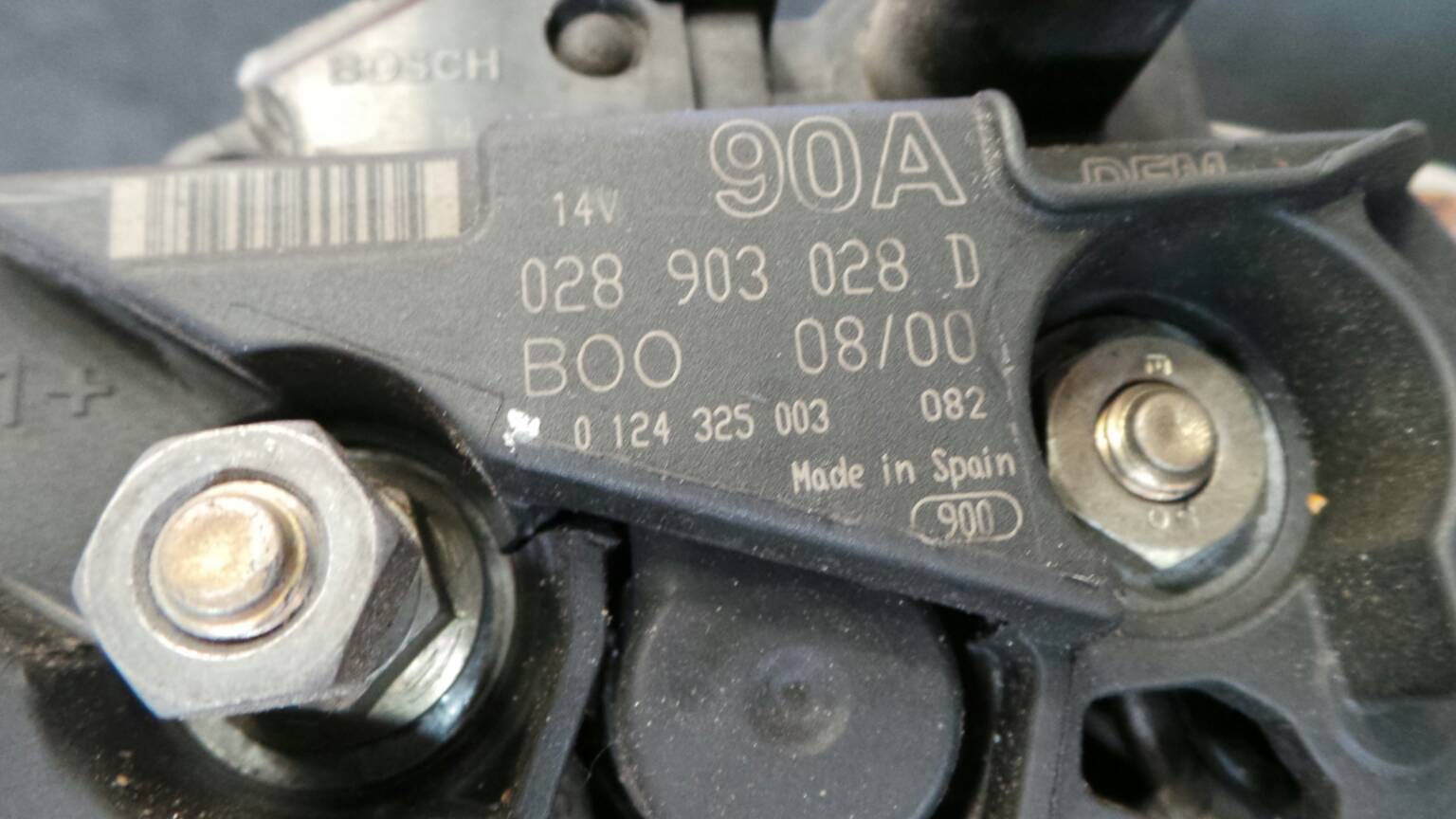 Alternator AUDI A3 (8L1) 1.6 028 903 028 D / 0 124 325 003 BParts