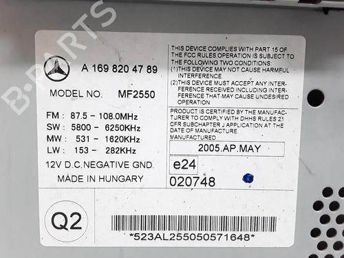 Radio MERCEDES-BENZ A-CLASS (W169) A 200 CDI (169.008, 169.308) | BP9504081E6 