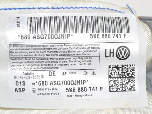 Left curtain airbag VW GOLF VI (5K1) 1.4 TSI | BP14812830C11 