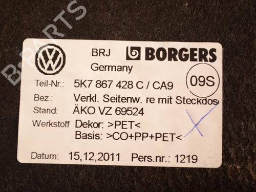 Boot lining VW GOLF VI Convertible (517) 1.4 TSI | BP14794548I3 