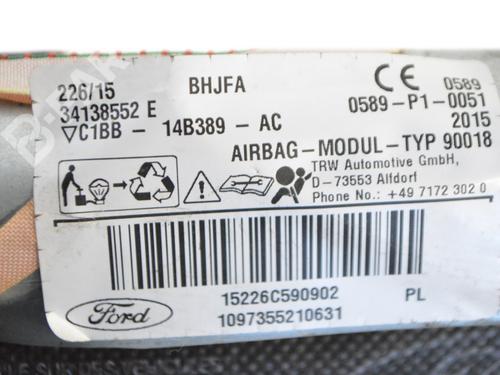 Right curtain airbag FORD FIESTA VI (CB1, CCN) 1.0 EcoBoost | BP8863147C12 