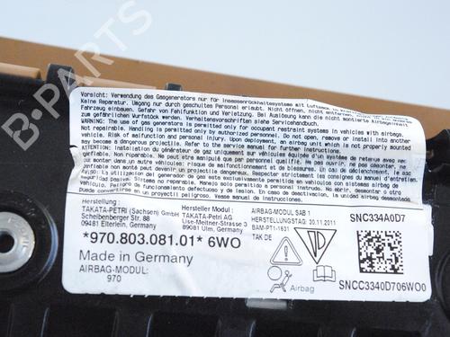 Left seat airbag PORSCHE PANAMERA (970) 3.0 S E-Hybrid | BP19285191C13 