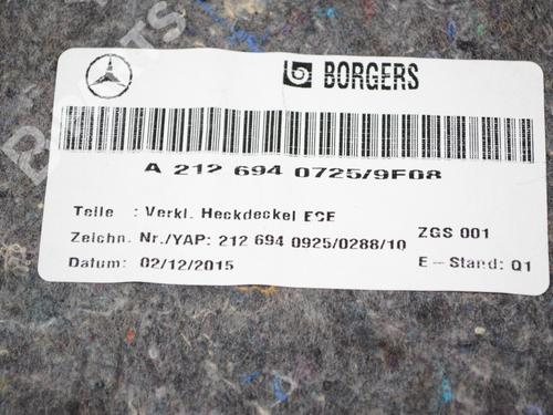 Boot lining MERCEDES-BENZ E-CLASS (W212) E 220 CDI / BlueTEC (212.001, 212.002) | BP11815375I3 