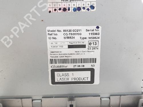 Radio TOYOTA YARIS (_P9_) 1.0 VVT-i (KSP90_, KSP90R) | BP27964788E6 