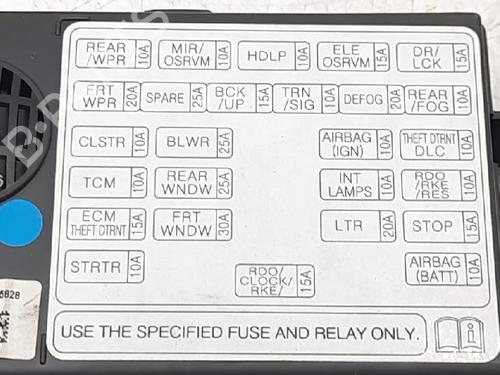 Fuse box CHEVROLET SPARK (M300) 1.2 | BP27944632E1 