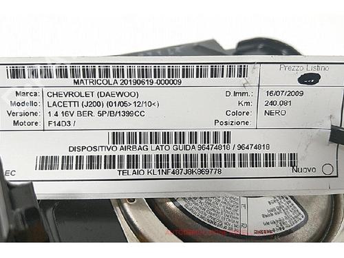 Driver airbag CHEVROLET LACETTI (J200) 1.4 16V | BP27938621C9 