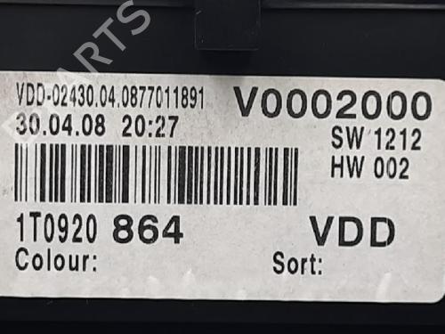 Instrument cluster VW TOURAN (1T1, 1T2) 1.6 | BP27948742C47