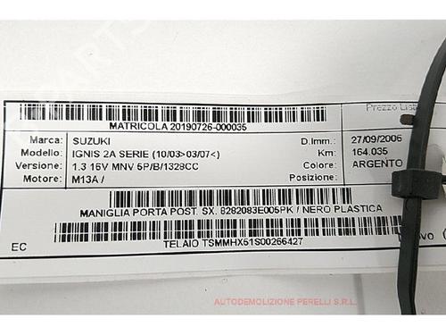 Rear left exterior door handle SUZUKI IGNIS II (MH) 1.3 (RM413) | BP27938914C130 
