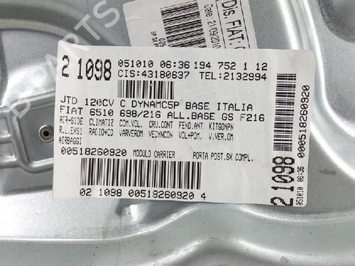 Rear left window mechanism FIAT CROMA (194_) 1.9 D Multijet | BP27961009C24 