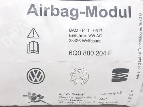 Passenger airbag SKODA FABIA I Combi (6Y5) 1.9 TDI | BP27951326C10 