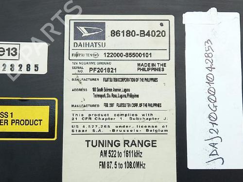 Radio DAIHATSU TERIOS (J2_, F7__) 1.5 4x4 | BP27962789E6 
