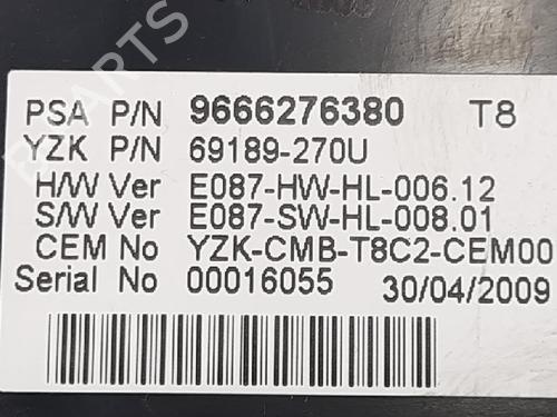 Kombiinstrument PEUGEOT 3008 I MPV (0U_) 1.6 HDi | BP27945556C47 