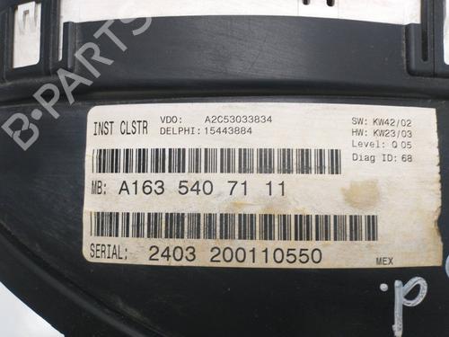 Instrument cluster MERCEDES-BENZ M-CLASS (W163) ML 270 CDI (163.113) | BP17533031C47 