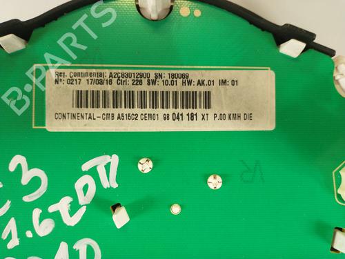 Instrument cluster CITROËN C3 II (SC_)  | BP7507030C47 