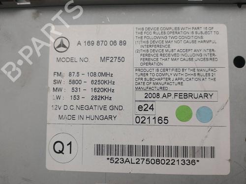 Radio MERCEDES-BENZ B-CLASS Sports Tourer (W245)  | BP22399883E6 