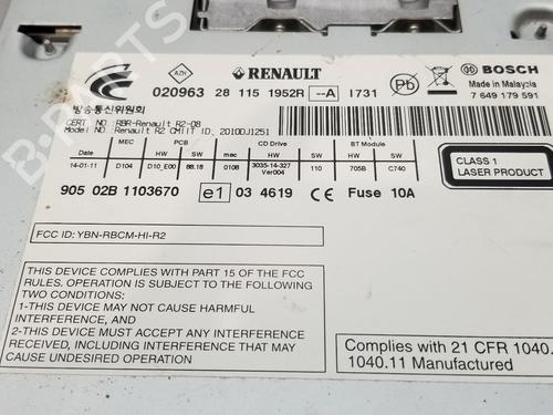Radio RENAULT KOLEOS I (HY_)  | BP19054421E6 
