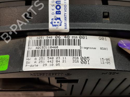 Instrument cluster MERCEDES-BENZ R-CLASS (W251, V251) R 320 CDI 4-matic (251.022, 251.122) | BP18164122C47 