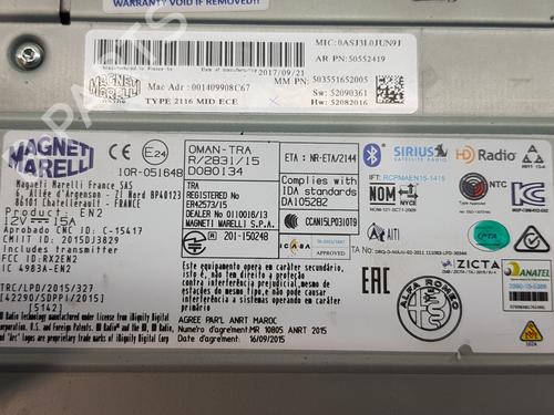 Radio ALFA ROMEO STELVIO (949_)  | BP19408747E6 