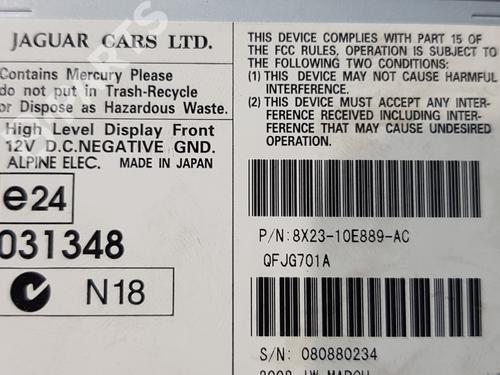 Display JAGUAR XF I (X250) 2.7 D | BP7905876C48 