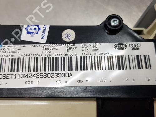 Interior roof light AUDI A8 D4 (4H2, 4H8, 4HC, 4HL) 3.0 TDI quattro | BP17077520I8 