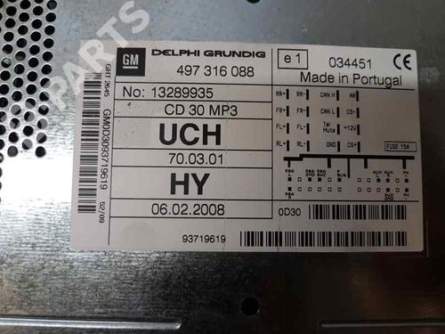 Radio OPEL ZAFIRA / ZAFIRA FAMILY B (A05)  | BP7584006E6 