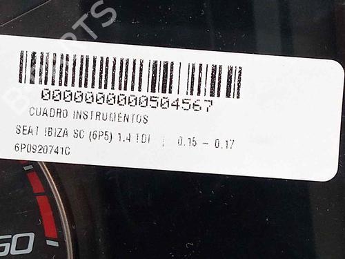 Instrument cluster SEAT IBIZA IV (6J5, 6P1) 1.0 TSI | BP15260186C47 