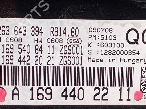 Instrument cluster MERCEDES-BENZ A-CLASS (W169) A 180 CDI (169.007, 169.307) | BP20655442C47 