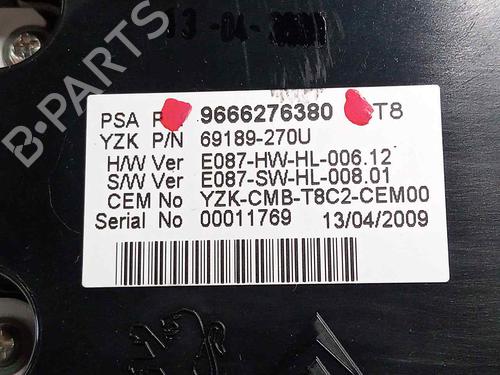 Kombiinstrument PEUGEOT 3008 I MPV (0U_) 1.6 HDi | BP30625833C47
