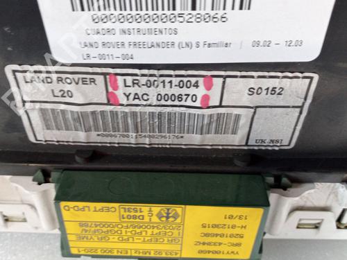 Instrument cluster LAND ROVER FREELANDER I (L314) 2.0 Td4 4x4 | BP27161251C47 