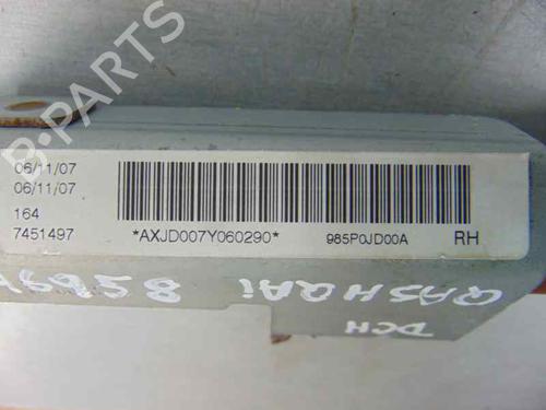 Right curtain airbag NISSAN QASHQAI / QASHQAI +2 I (J10, NJ10, JJ10E) 2.0 dCi | BP7724563C12 
